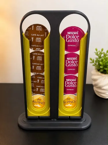 Porta-cápsulas Dolce Gusto E Nespresso Moderno E Compacto Dourado