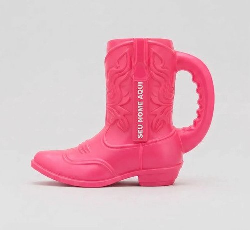 Caneca Porta Lata Bota Country Festa Barretos 2026 Rosa-chiclete